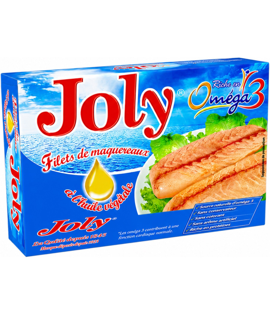 FILETS DE MAQUEREAUX JOLY À L'HUILE VÉGÉTALE 125G