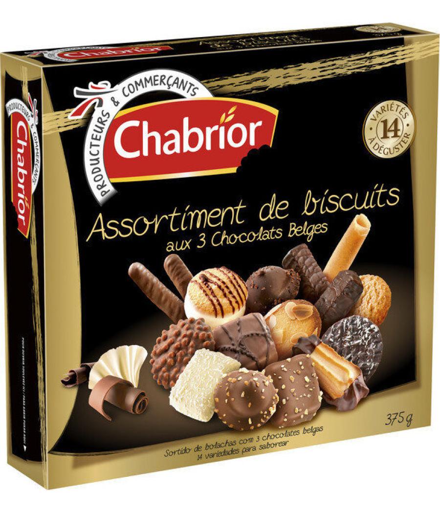 ASSORTIMENT DE BISCUITS AUX 3 CHOCOLATS BELGES CHABRIOR 375G