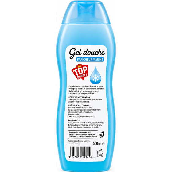 GEL DOUCHE TOP BUDGET FRAICHEUR 500ML