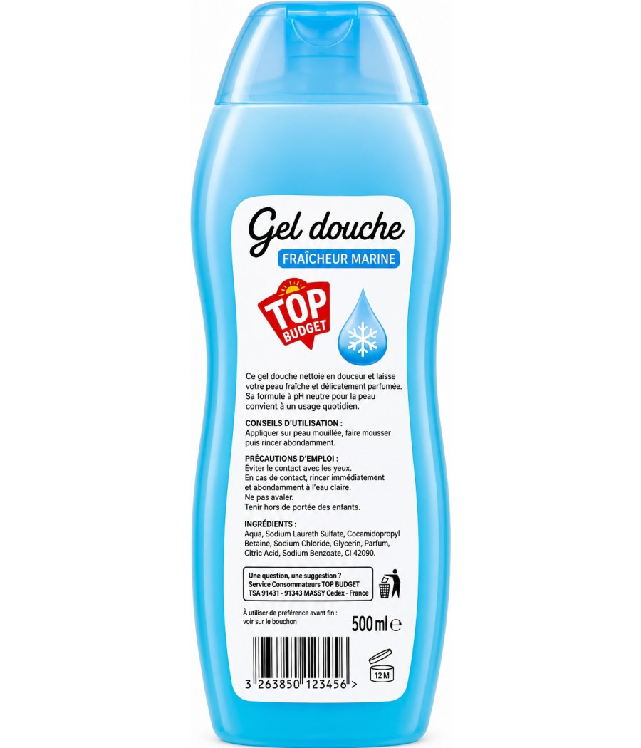 GEL DOUCHE TOP BUDGET FRAICHEUR 500ML