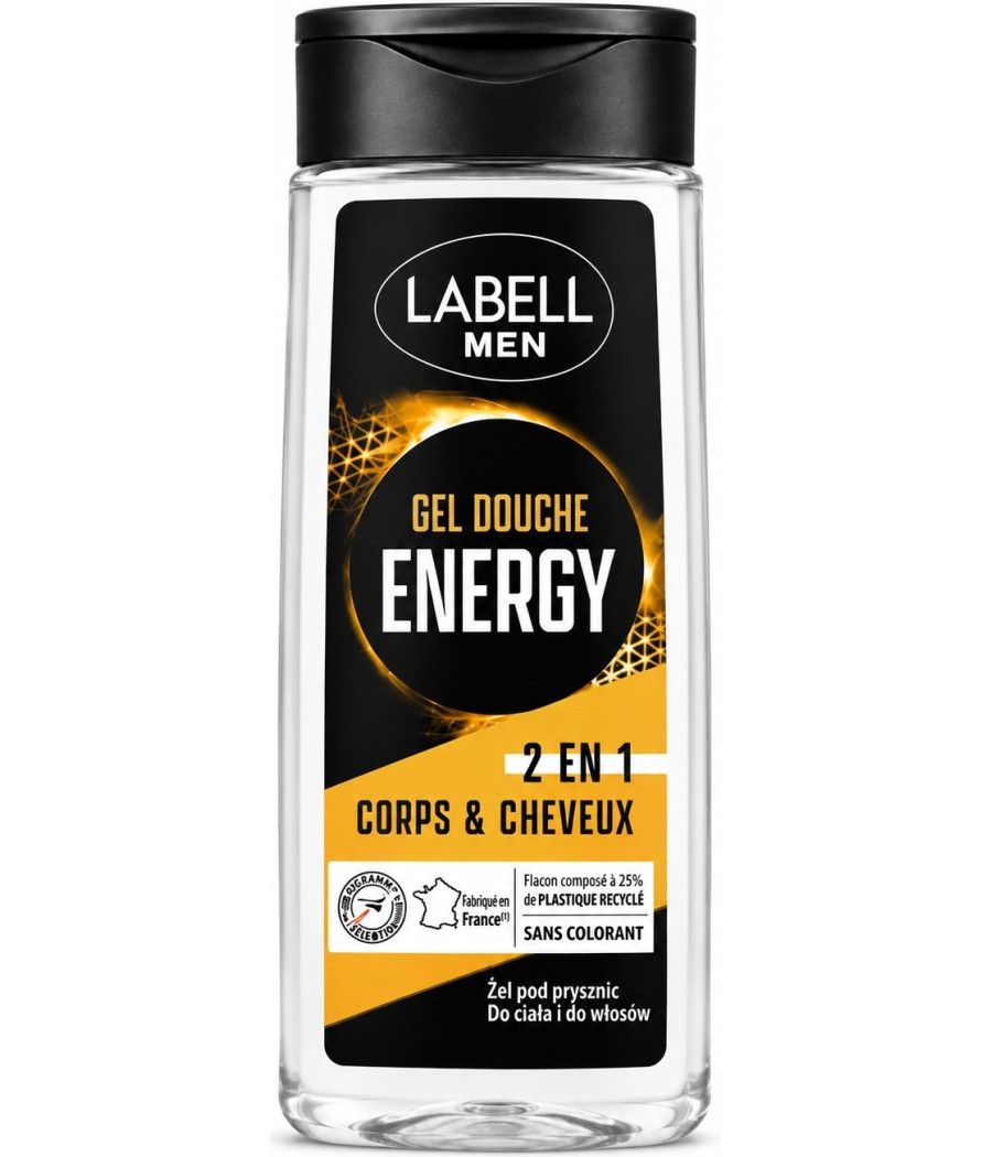 GEL DOUCHE MEN ENERGY 2EN1 CORPS ET CHEVEUX LABELL 250ML