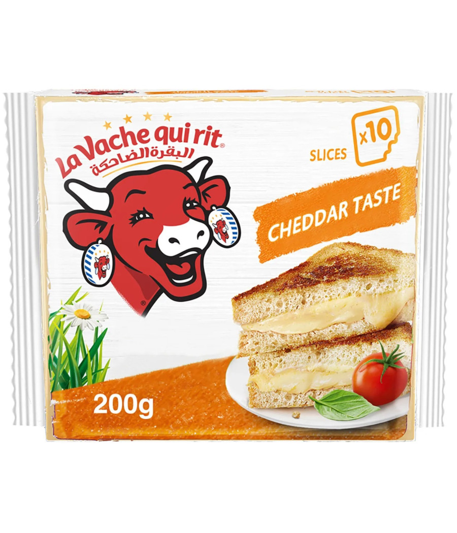 FROMAGE TRANCHE VACHE QUI RIT SLICE CHEDDAR TASTE 200G