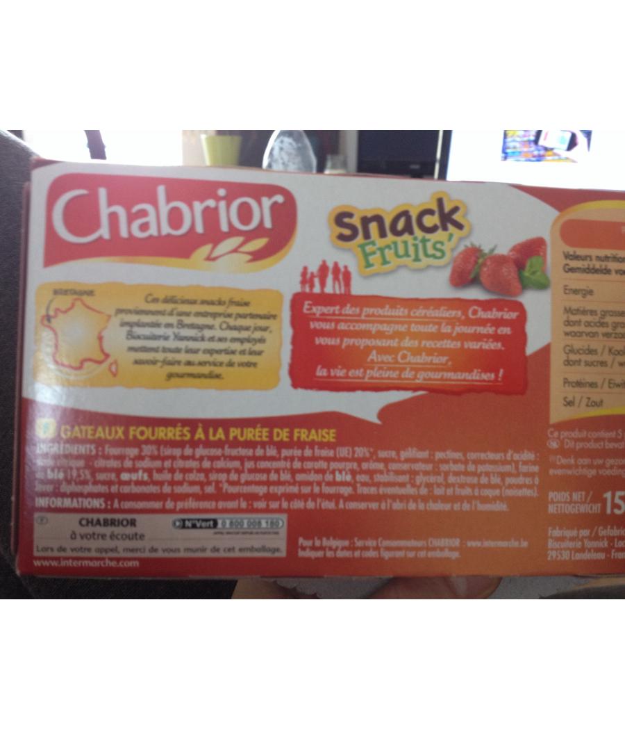 GATEAUX FOURRES A LA FRAISE CHABRIOR 150G