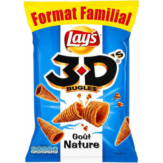CHIPS 3D'S BUGLES NATURE 150G