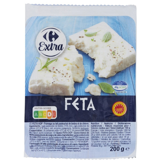 FROMAGE CARREFOUR FETA GRECQUE 200G
