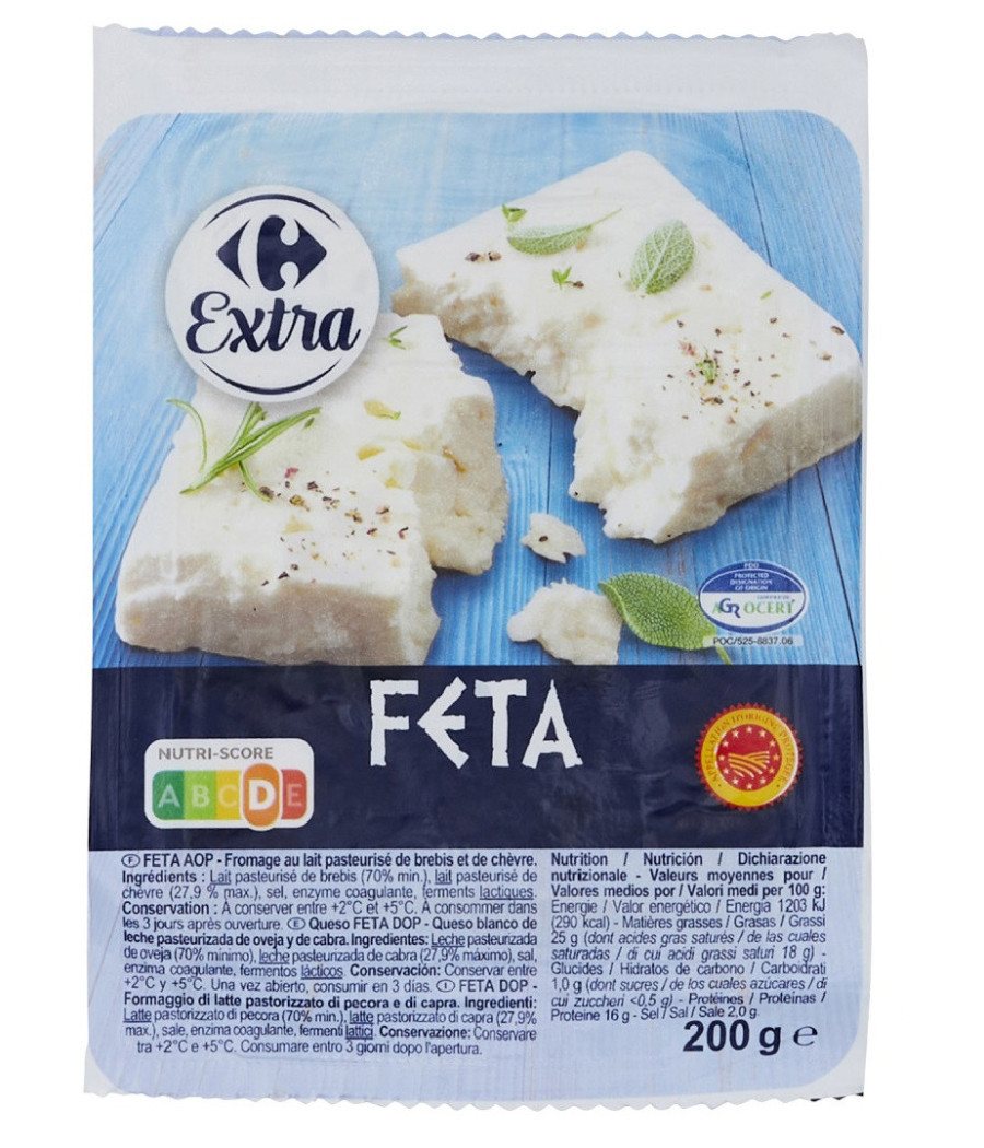FROMAGE CARREFOUR FETA GRECQUE 200G