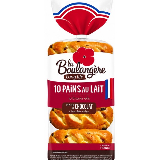 PAINS AU LAIT LA BOULANGÈRE PÉPITE DE CHOCOLATS X10 350G