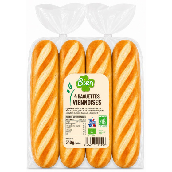 BAGUETTES VIENNOISES  X4 340G