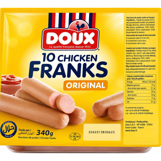 SAUCISSE POULET 340G
