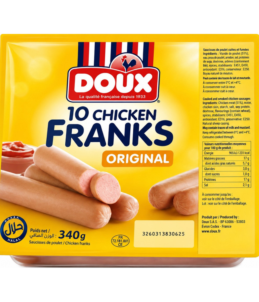 SAUCISSE POULET 340G