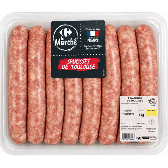 SAUCISSE TOULOUSE X10 1KG