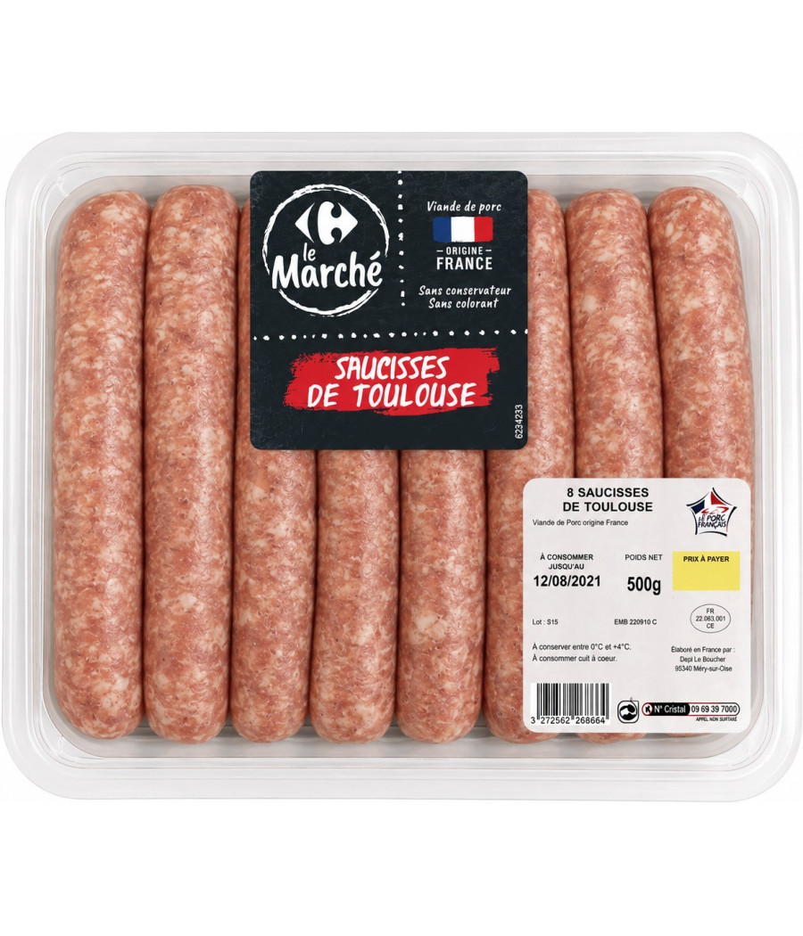 SAUCISSE TOULOUSE 5X100GR