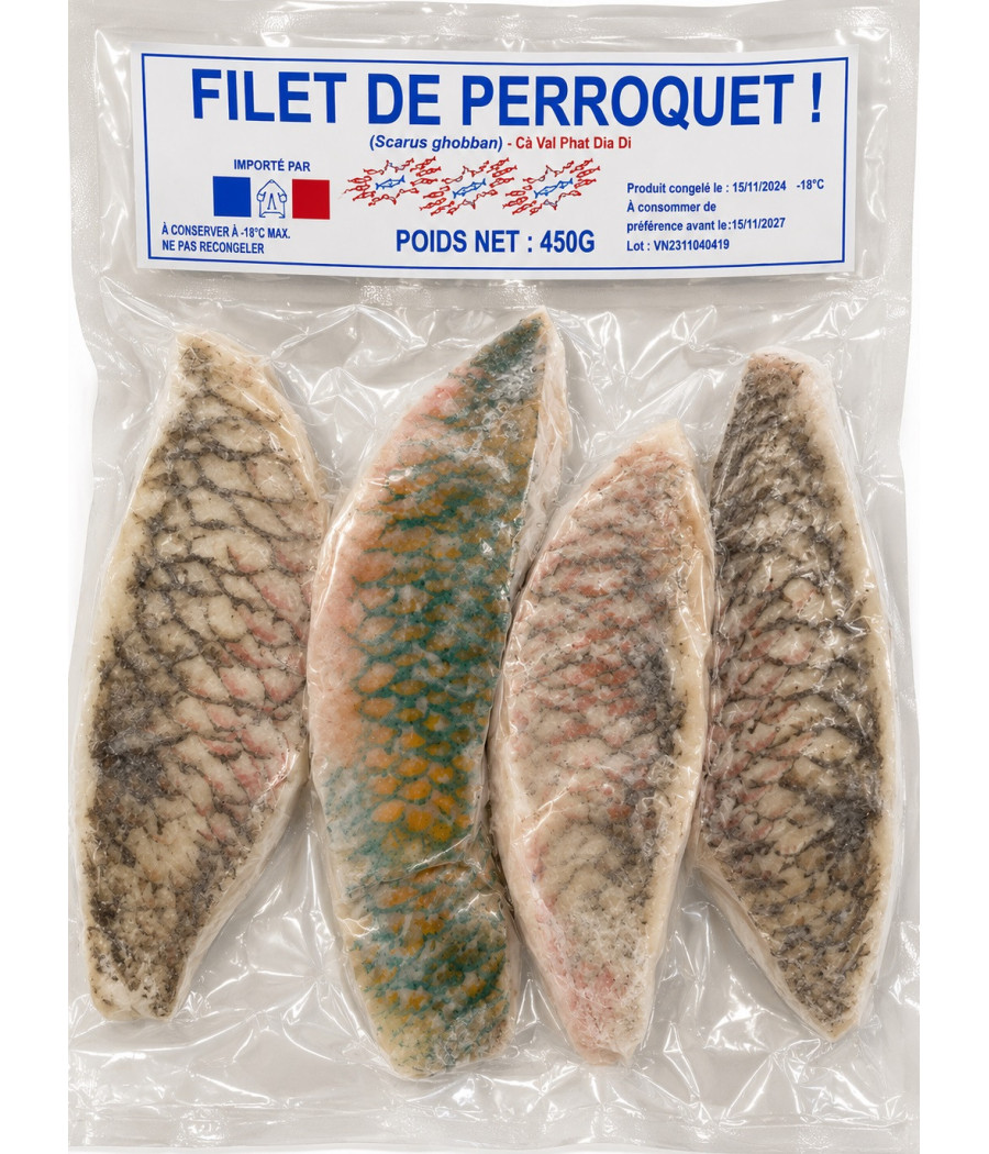 FILET DE POISSON PERROQUETS 450G    *** ORG VIET