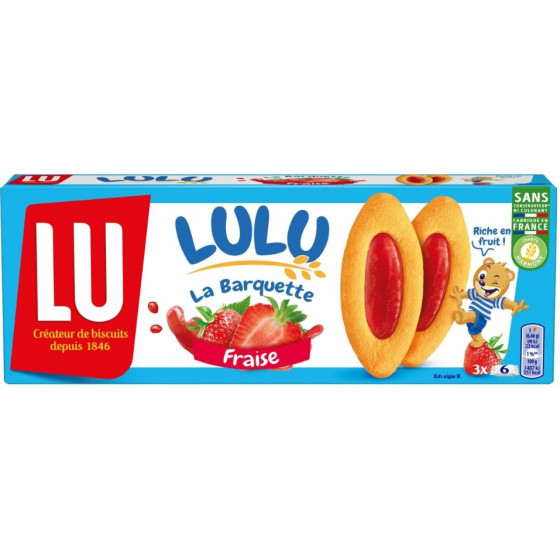 BISCUITS LULU LA BARQUETTE FRAMBOISE LU 120G