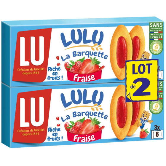 BISCUITS LULU LA BARQUETTE FRAISE LU 240G