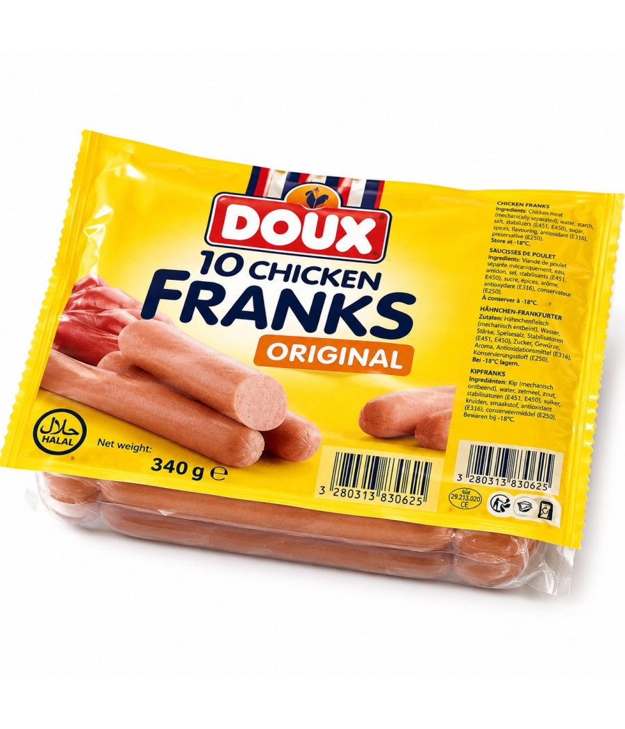 SAUCISSE POULET DOUX X3 340G