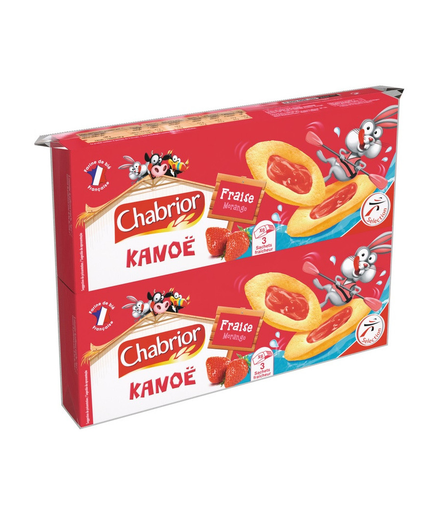 BISCUITS KANOE FRAISE CHABRIOR 2 PAQUETS DE 120G