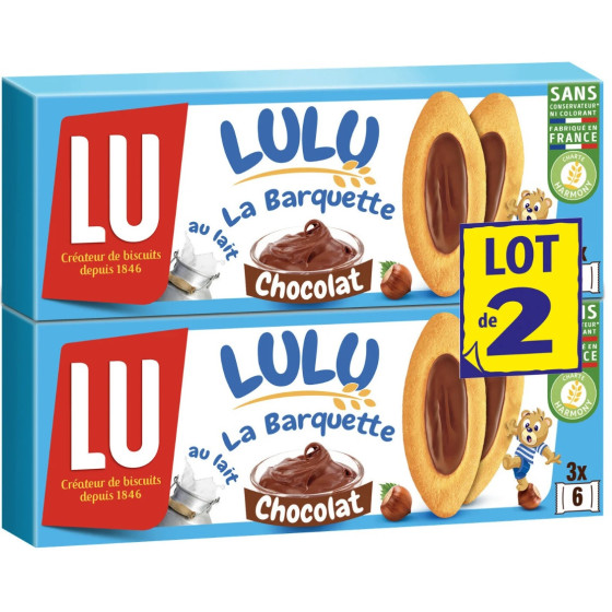 LULU LA BARQUETTE CHOCOLAT 2X120G