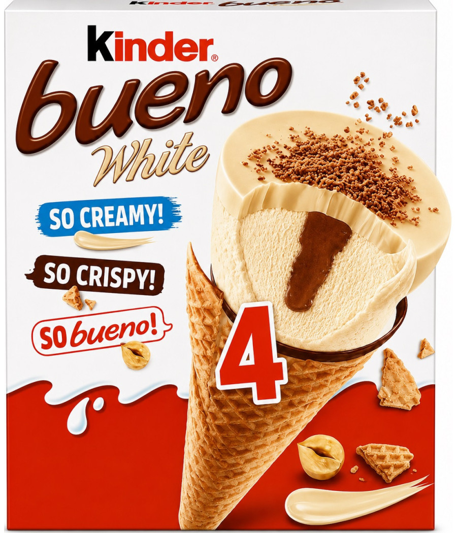 GLÂCES CÔNES KINDER BUENO WHITE CHOCOLAT BLANC 248G