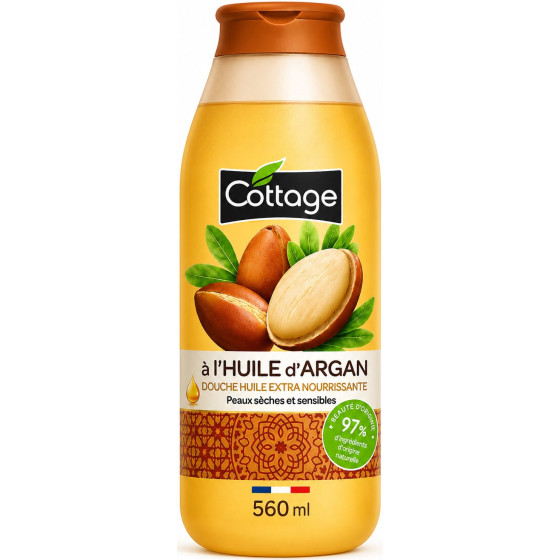 GEL DOUCHE HUILE COTTAGE NOURISSANT HUILE D'ARGAN 560ML