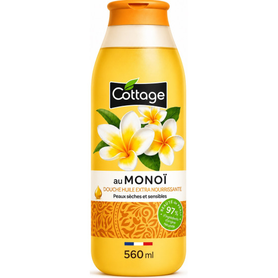 GEL DOUCHE HUILE COTTAGE NOURISSANT PRÉCISIEUSE MONOÏ 560ML