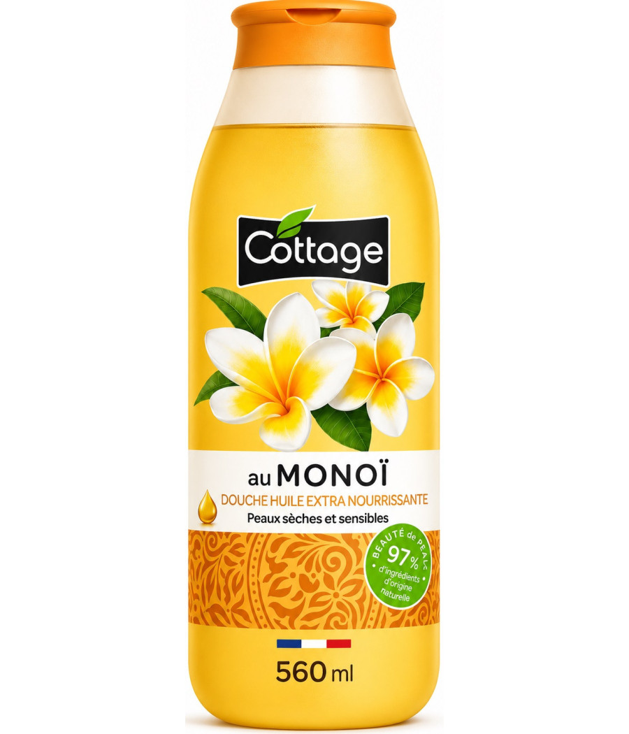 GEL DOUCHE HUILE COTTAGE NOURISSANT PRÉCISIEUSE MONOÏ 560ML
