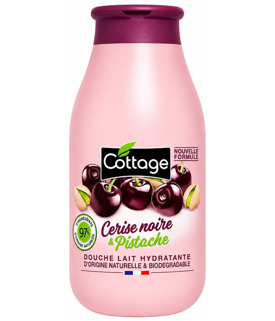 GEL DOUCHE COTTAGE CERISE NOIR PISTACHE HYDRATANT 250ML