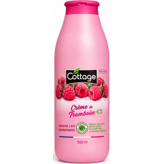 CREME DOUCHE HYDRATANT CREME DE FRAMBOISE BIO COTTAGE 550ML