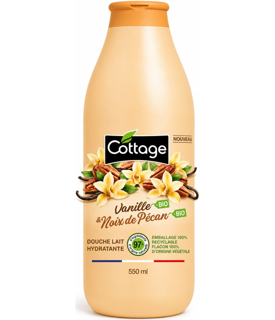 DOUCHE LAIT HYDRATANTE VANILLE & NOIX DE  PECAN COTTAGE 550ML