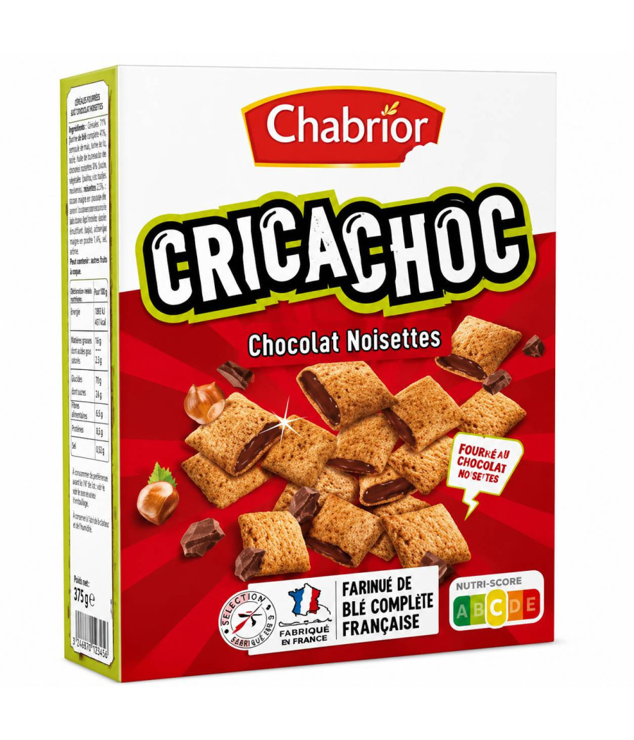 CEREALES CRICACHOC CHOCOLAT NOISETTE CHABRIOR 400G