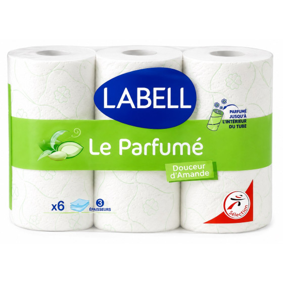 PAPIER TOILETTE PARFUMÉ AMANDE LABELL X6
