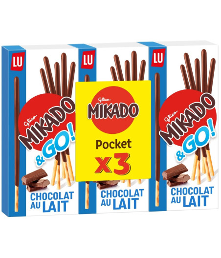 BISCUITS NAPPES AU CHOCOLAT AU LAIT MIKADO LU 117G