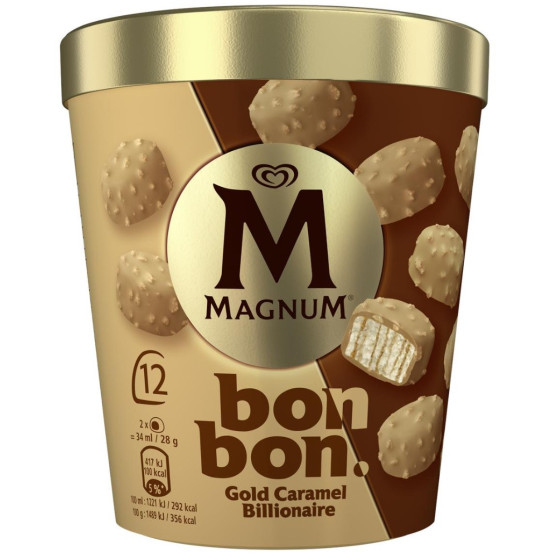 BONBON MAGNUM GOLD CARAMEL BILLIONAIRE 168G