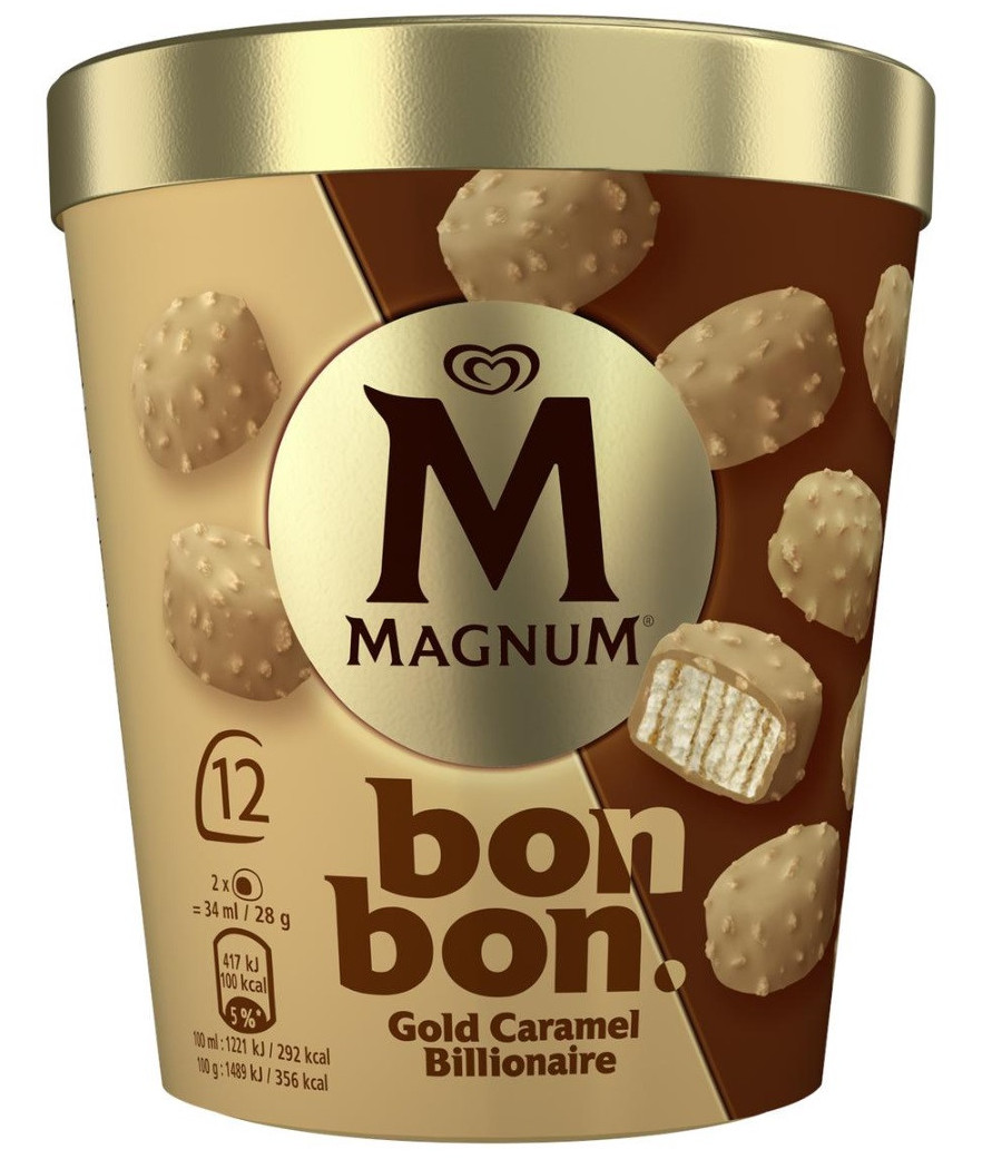 BONBON MAGNUM GOLD CARAMEL BILLIONAIRE 168G