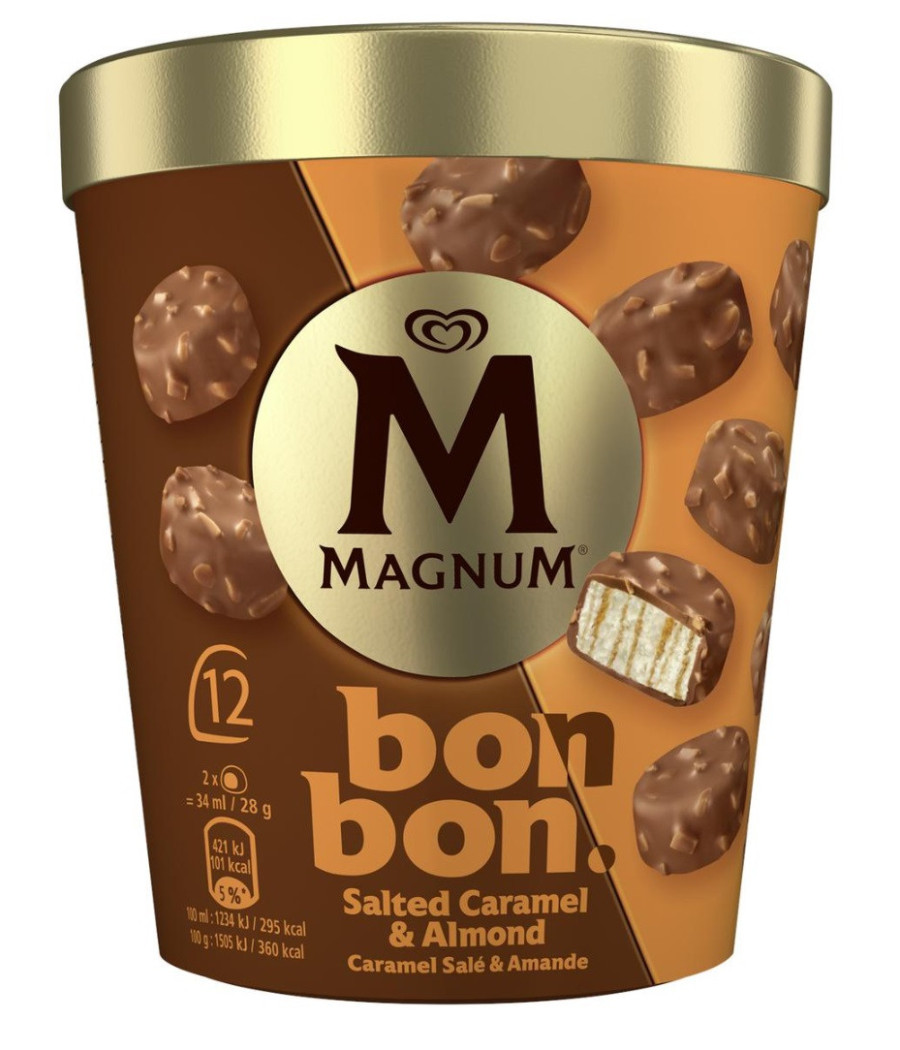 BONBON MAGNUM CARAMEL SALÉ AMANDES 168G