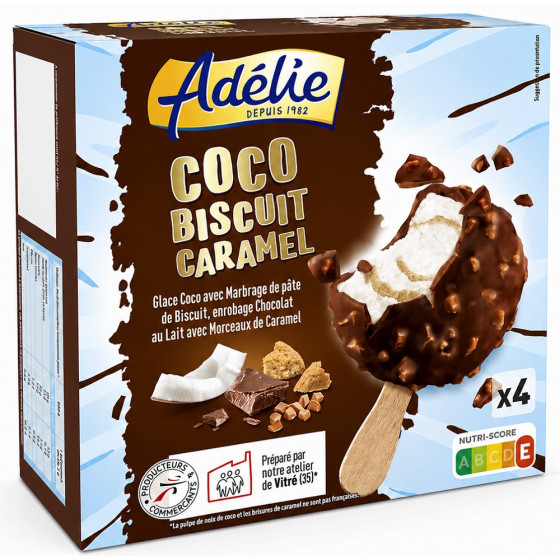 GLÂCES ADÉLIE COCO BISCUIT CARAMEL 280G