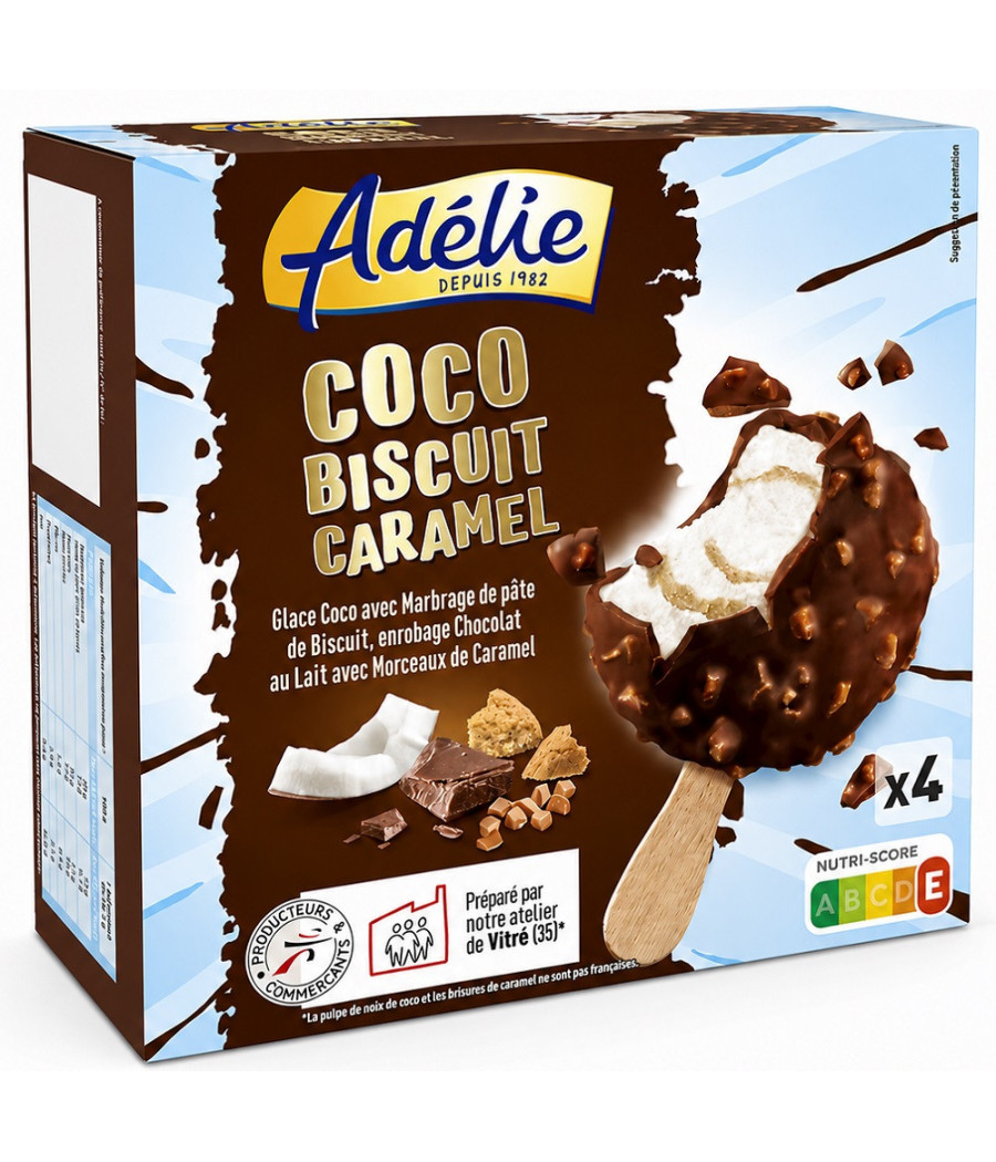 GLÂCES ADÉLIE COCO BISCUIT CARAMEL 280G