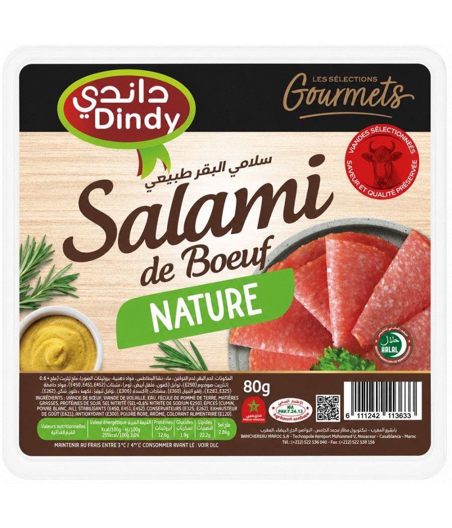 SALAMI DE BOEUF DYNDY NATURE 80G