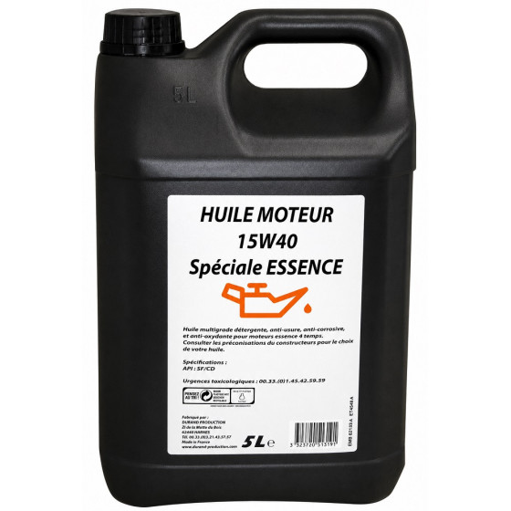 HUILE MOTEUR 15W40 POUR ESSENCE 5L