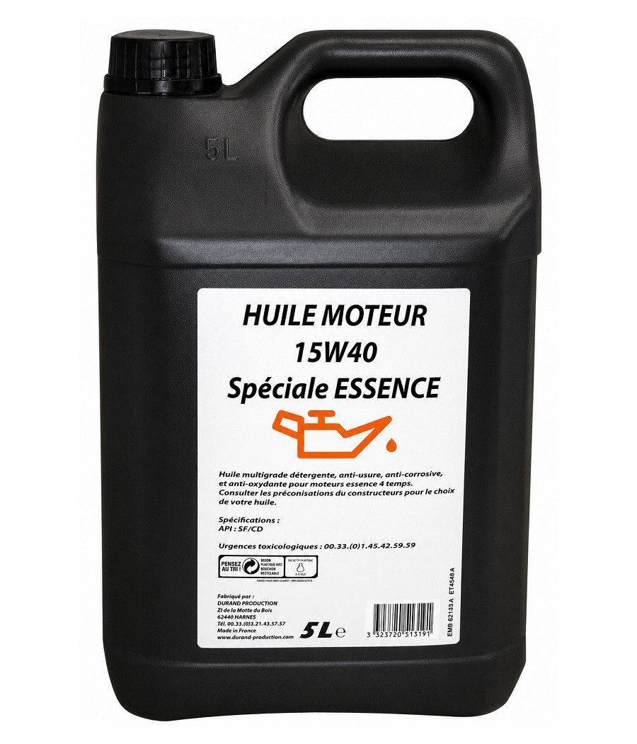 HUILE MOTEUR 15W40 POUR ESSENCE 5L