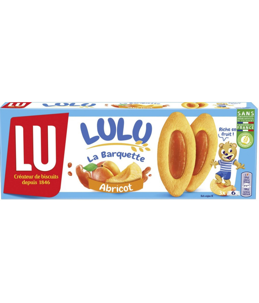 BISCUITS LULU LA BARQUETTE ABRICOT LU 120G