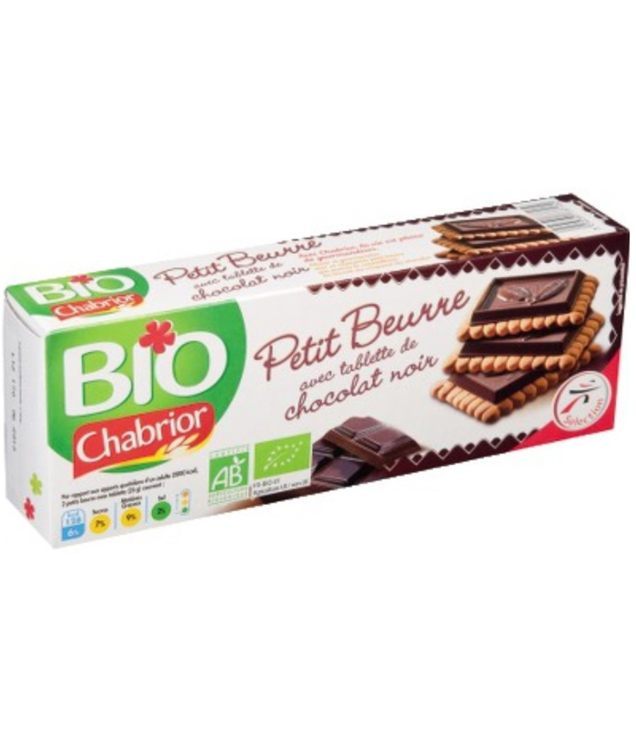 PETIT BEURRE AU CHOCOLAT NOIR BIO CHABRIOR 150G