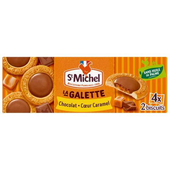 GALETTE CHOCOLAT - COEUR CARAMEL ST MICHEL  98G
