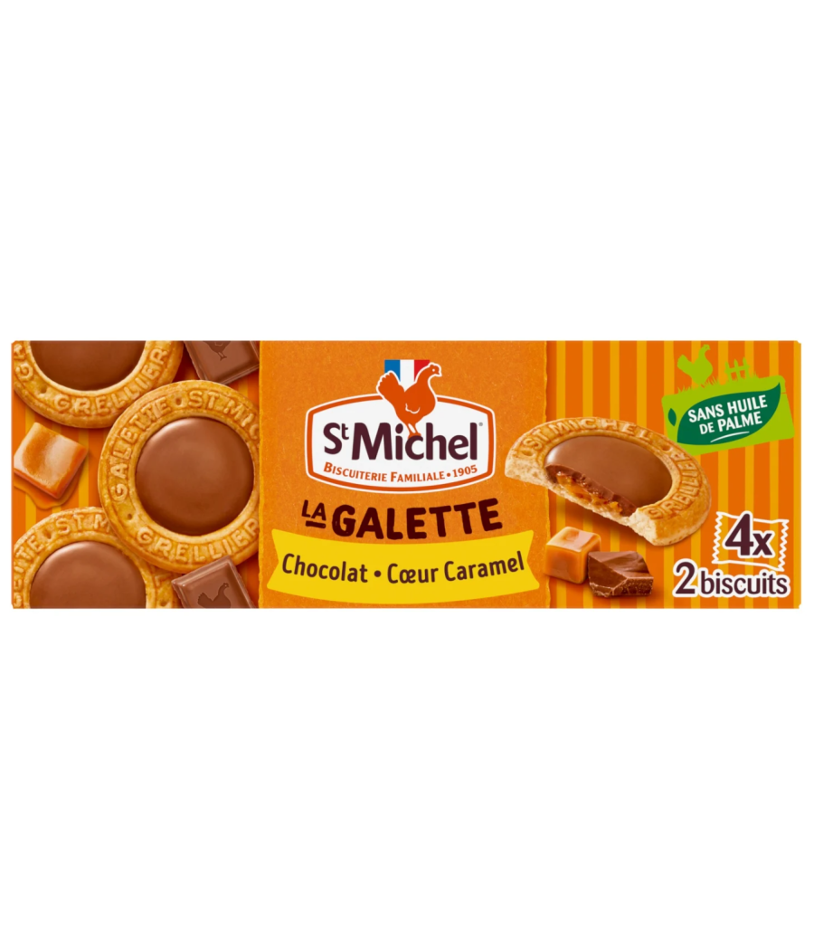 GALETTE CHOCOLAT - COEUR CARAMEL ST MICHEL  98G