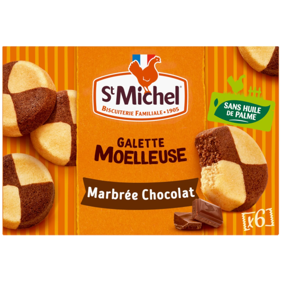GALETTE MOELLEUSE MARBREE CHOCOLAT ST MICHEL 180G