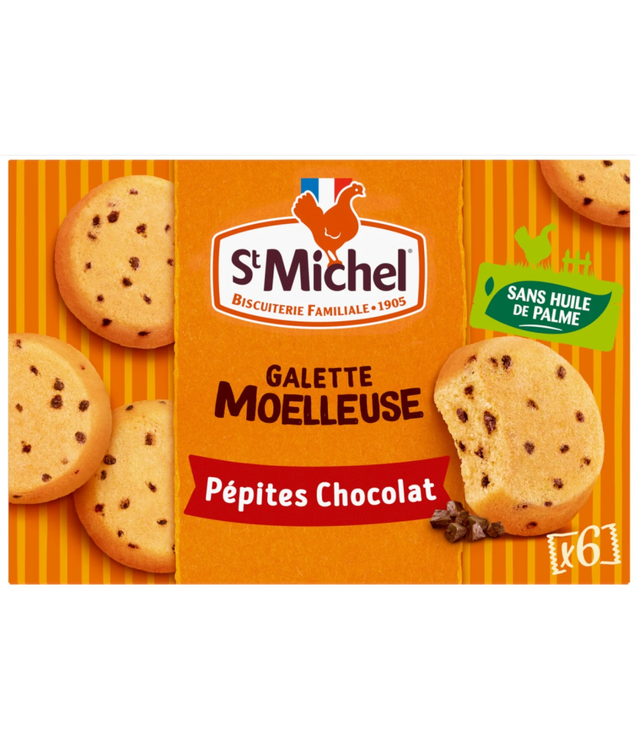 GALETTE MOELLEUSE PEPITES DE CHOCOLAT ST MICHEL 180G