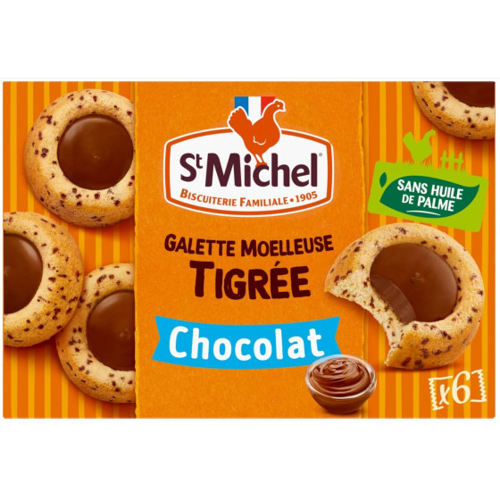 GALETTE MOELLEUSE TIGREE AU CHOCOLAT ST MICHEL 180G