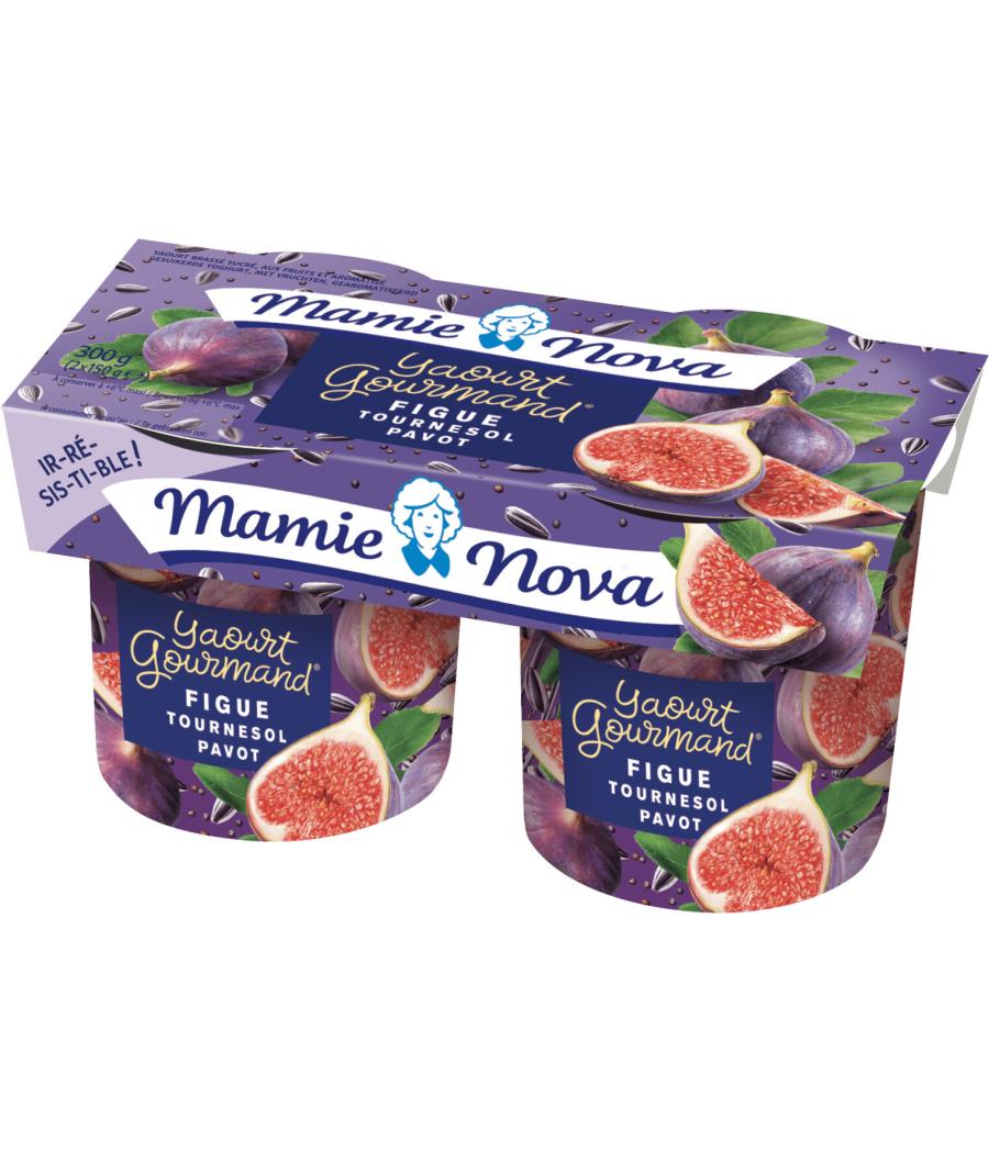 YAOURTS GOURMAND FIGUE TOURNESOL PAVOT MAMIE NOVA 2X150G