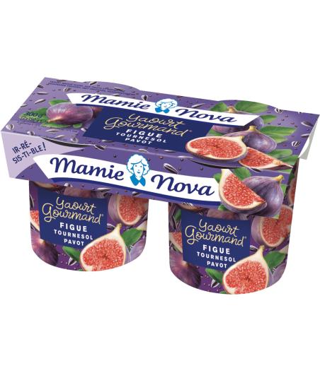 YAOURTS GOURMAND FIGUE TOURNESOL PAVOT MAMIE NOVA 2X150G