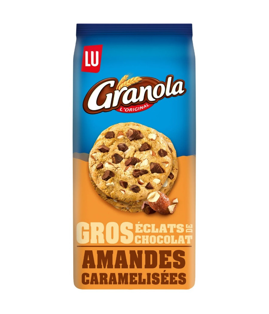 COOKIES GROS ECLATS CHOCOLAT AMANDES CARAMELISEES GRANOLA GROS ECLATS LU 184G
